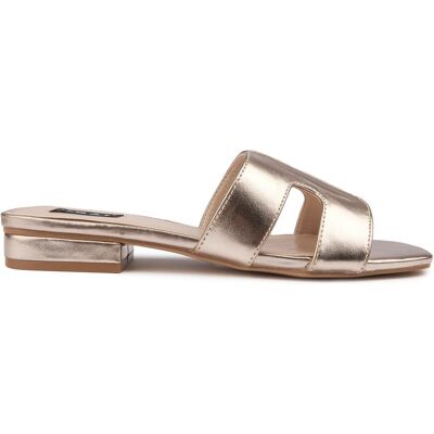 V.gan Vegane Bok Slide Sandalen Metallisch EU 36 / UK 3 V.gan Vegane Bok Slide Sandalen Metallisch EU 36 / UK 3