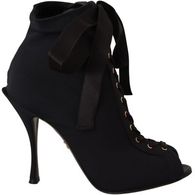 Dolce & Gabbana Damen Schwarz Stretch Kurzstiefel Schuhe Schwarz EU 36 Dolce & Gabbana Damen Schwarz Stretch Kurzstiefel Schuhe Schwarz EU 36