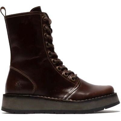 Fly London Damen RAMI043 Lässige Lederstiefeletten mit Schnürung, Braun Braun EU 40,5 / UK 7 Fly London Damen RAMI043 Lässige Lederstiefeletten mit Schnürung, Braun Braun EU 40,5 / UK 7