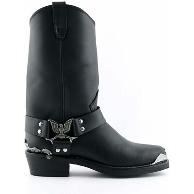 Schwarze Cowboy-Bikerstiefel für Herren von Grinders – Eagle Hi Schwarz EU43 Schwarze Cowboy-Bikerstiefel für Herren von Grinders – Eagle Hi Schwarz EU43