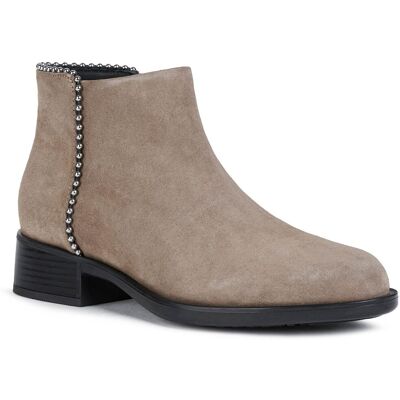 Geox Resia Wildleder Damenstiefel In Dunkelbeige Beige EU 38 / UK 5 Geox Resia Wildleder Damenstiefel In Dunkelbeige Beige EU 38 / UK 5