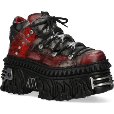 New Rock M-WALL106N-C17 Rot Silber Leder Gothic Urban Rock Stiefeletten Rot EU 36 New Rock M-WALL106N-C17 Rot Silber Leder Gothic Urban Rock Stiefeletten Rot EU 36