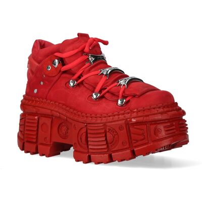 New Rock M-106WALL-C13 Gothic Stiefeletten aus metallisch rotem Leder Rot EU 38 New Rock M-106WALL-C13 Gothic Stiefeletten aus metallisch rotem Leder Rot EU 38