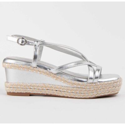 Montevita Sandale Mit Keilabsatz Salia5 Silber Silber US 39 Montevita Sandale Mit Keilabsatz Salia5 Silber Silber US 39
