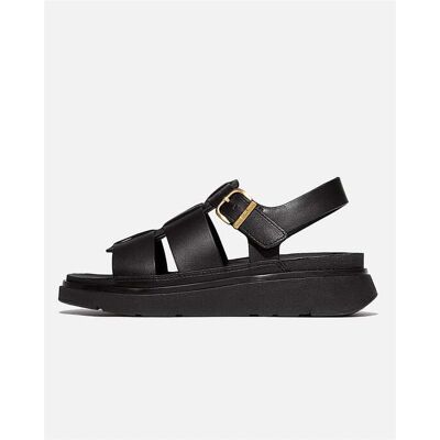 FitFlop Damen Gen-FF Leder Fischer Sandalen Schwarz EU 38 / UK 5 FitFlop Damen Gen-FF Leder Fischer Sandalen Schwarz EU 38 / UK 5