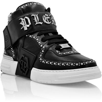 Philipp Plein Leder Sneaker Gothic Plein Schwarz EU47 Philipp Plein Leder Sneaker Gothic Plein Schwarz EU47