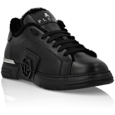 Philipp Plein Hexagon Nappa Leder Lo-Top Sneaker - Leder, Fell - Sneaker Philipp Plein Hexagon Nappa Leder Lo-Top Sneaker - Leder, Fell - Sneaker