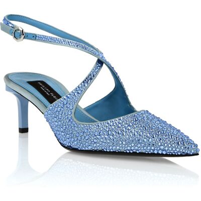 Philipp Plein Slingback Shoes Strass Hellblau EU 37 Philipp Plein Slingback Shoes Strass Hellblau EU 37