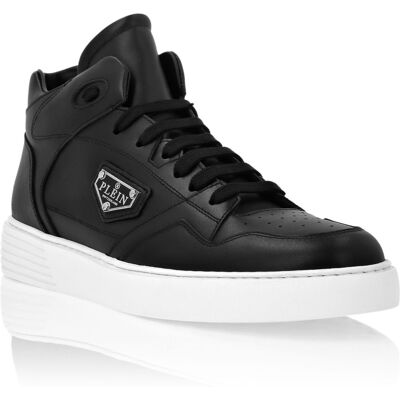 Philipp Plein Mid-Top-Sneakers aus Nappaleder Schwarz EU 37 Philipp Plein Mid-Top-Sneakers aus Nappaleder Schwarz EU 37