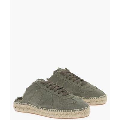 Maison Margiela MM22 Grüne Low-Top-Sneaker aus Baumwolle mit offener Rückseite Grün EU35 Maison Margiela MM22 Grüne Low-Top-Sneaker aus Baumwolle mit offener Rückseite Grün EU35