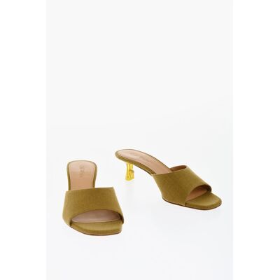 Off-White Offene Pantoletten aus Leinenmischung LOLLIPOP Absatz 5 cm in Grün Grün EU 36 Off-White Offene Pantoletten aus Leinenmischung LOLLIPOP Absatz 5 cm in Grün Grün EU 36