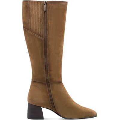 Tamaris Damen Reitstiefel aus Leder mit kniehohem Absatz, Kamelbraun Braun US 39 Tamaris Damen Reitstiefel aus Leder mit kniehohem Absatz, Kamelbraun Braun US 39