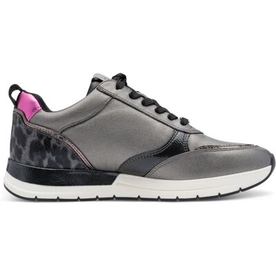 Tamaris Damen Pewter Silver Pink Fashion Schnür-Sneaker mit Reißverschluss Silber EU40 Tamaris Damen Pewter Silver Pink Fashion Schnür-Sneaker mit Reißverschluss Silber EU40