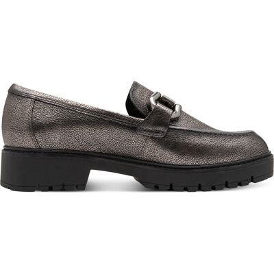 Tamaris Damen Zinn Silber Leder Loafer Slip-On Plateauschuhe Silber EU41 Tamaris Damen Zinn Silber Leder Loafer Slip-On Plateauschuhe Silber EU41