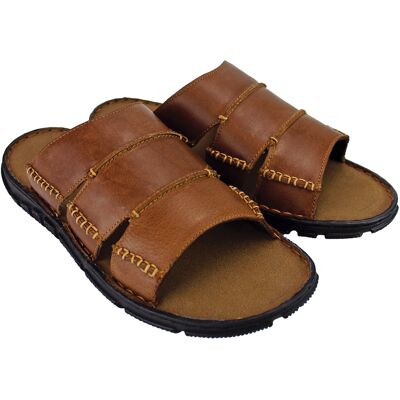 Dunlop Herren Sommer Strand Leder Slipper Braun EU 40,5 / UK 7 Dunlop Herren Sommer Strand Leder Slipper Braun EU 40,5 / UK 7