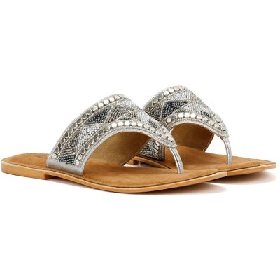 Tower London Tower Footwear Wide Vamp Toepost Damen Silber Sandalen Silber EU 36 / UK 3 Tower London Tower Footwear Wide Vamp Toepost Damen Silber Sandalen Silber EU 36 / UK 3