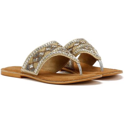 Tower London Tower Footwear Wide Vamp Toepost Damen Gold Sandalen Gold EU 36 / UK 3 Tower London Tower Footwear Wide Vamp Toepost Damen Gold Sandalen Gold EU 36 / UK 3