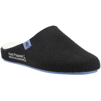 Hush Puppies The Good Slipper 90 % recyceltes RPET-Polyester Herrenschlappen in Schwarz/Blau Schwarz EU 39/UK 6 Hush Puppies The Good Slipper 90 % recyceltes RPET-Polyester Herrenschlappen in Schwarz/Blau Schwarz EU 39/UK 6