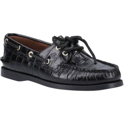 Sperry Authentic 2 Eye Damen Bootsschuhe Aus Schwarzem Leder Schwarz EU 37,5 / UK 4,5 Sperry Authentic 2 Eye Damen Bootsschuhe Aus Schwarzem Leder Schwarz EU 37,5 / UK 4,5