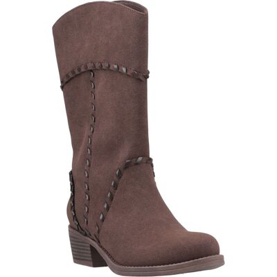 Rocket Dog Rowdy Kunstleder Damen Dunkelbraune Stiefeletten Mit Absatz Bis Zur Mitte Der Wade Braun EU 38 / UK 5 Rocket Dog Rowdy Kunstleder Damen Dunkelbraune Stiefeletten Mit Absatz Bis Zur Mitte Der Wade Braun EU 38 / UK 5