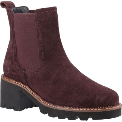 Hush Puppies Gaia Damen Stiefeletten aus Leder mit Absatz in Pflaumenfarbe Rot EU 38 / UK 5 Hush Puppies Gaia Damen Stiefeletten aus Leder mit Absatz in Pflaumenfarbe Rot EU 38 / UK 5