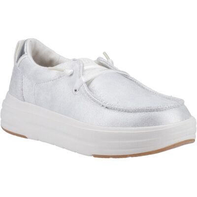 HEYDUDE Wendy Nova Shimmer Polyester Damen Schneewittchen Mokassinschuhe Weiß EU 38 / UK 5 HEYDUDE Wendy Nova Shimmer Polyester Damen Schneewittchen Mokassinschuhe Weiß EU 38 / UK 5