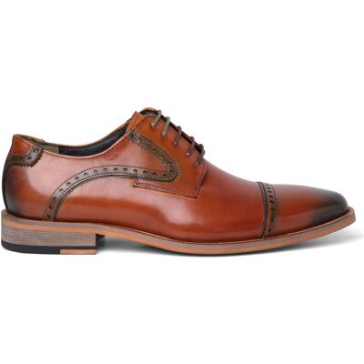 Justin Reess Herren-Oxford-Schuhe aus braunem Leder zum Schnüren - Jenson Braun EU 43 / UK 9 Justin Reess Herren-Oxford-Schuhe aus braunem Leder zum Schnüren - Jenson Braun EU 43 / UK 9