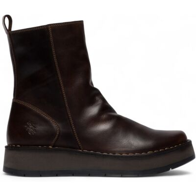 Fly London Damen Dunkelbraun RENO053FLY Bequeme Ankle Boots aus Leder mit Reißverschluss und Plateau Braun EU 38 / UK 5 Fly London Damen Dunkelbraun RENO053FLY Bequeme Ankle Boots aus Leder mit Reißverschluss und Plateau Braun EU 38 / UK 5
