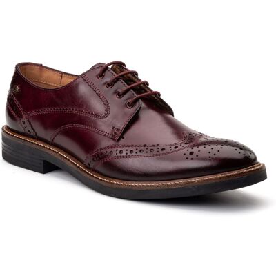 Base London York Leder Herren Bordo Brogues Schuhe Wein EU 46 / UK 11 Base London York Leder Herren Bordo Brogues Schuhe Wein EU 46 / UK 11