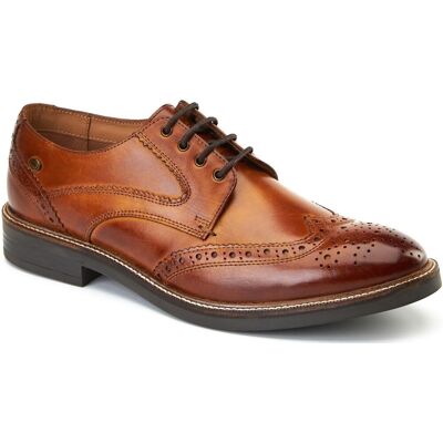 Base London York Leder Herren Brogue-Schuhe in gebranntem Tan Bräunen EU 40,5 / UK 7 Base London York Leder Herren Brogue-Schuhe in gebranntem Tan Bräunen EU 40,5 / UK 7