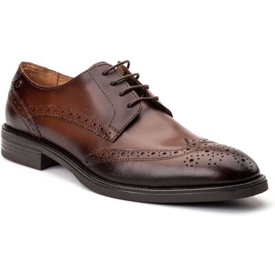 Base London Herren Braun Brogues Schuhe aus Leder mit Tasche Braun EU 40,5 / UK 7 Base London Herren Braun Brogues Schuhe aus Leder mit Tasche Braun EU 40,5 / UK 7