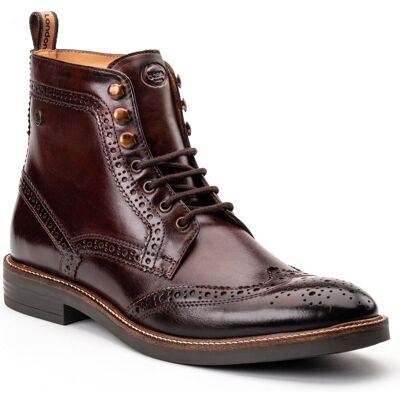 Base London Bristol Lederschuhe Für Männer In Verbranntem Braun Mit Brogue Muster Braun EU 40,5 / UK 7 Base London Bristol Lederschuhe Für Männer In Verbranntem Braun Mit Brogue Muster Braun EU 40,5 / UK 7