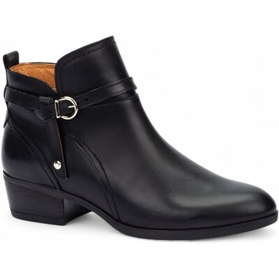 Pikolinos Damen-Bootie aus schwarzem Leder mit Reißverschluss und Absatz - Daroca Schwarz EU40 Pikolinos Damen-Bootie aus schwarzem Leder mit Reißverschluss und Absatz - Daroca Schwarz EU40