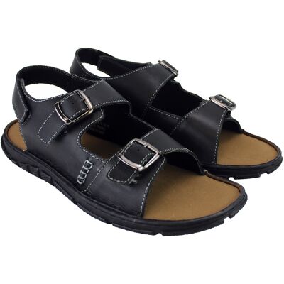 Dunlop Herren Sommer Strand Ledersandalen Schwarz EU 40,5 / UK 7 Dunlop Herren Sommer Strand Ledersandalen Schwarz EU 40,5 / UK 7