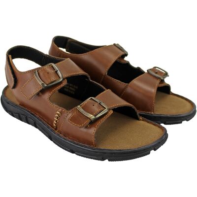 Dunlop Herren Sommer Strand Leder Sandalen Braun EU 44.5 / UK 10 Dunlop Herren Sommer Strand Leder Sandalen Braun EU 44.5 / UK 10