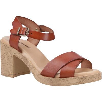 Hush Puppies Georgia Cork Damen Sandalen Aus Leder In Tan Bräunen EU 40,5 / UK 7 Hush Puppies Georgia Cork Damen Sandalen Aus Leder In Tan Bräunen EU 40,5 / UK 7