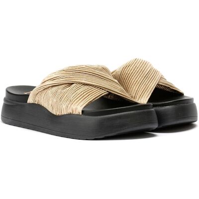 Desert Fleur Gabbro Satin Damen Sandalen In Gold Gold EU 37 / UK 4 Desert Fleur Gabbro Satin Damen Sandalen In Gold Gold EU 37 / UK 4