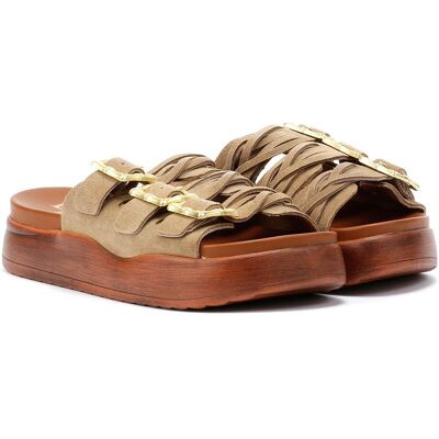 Desert Fleur Gypsum Damen Sandalen Aus Veloursleder In Beige Beige EU 40,5 / UK 7 Desert Fleur Gypsum Damen Sandalen Aus Veloursleder In Beige Beige EU 40,5 / UK 7