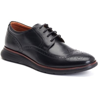 Base London Flight Leder Herren Schwarz Brogues-Schuhe Schwarz EU 46 / UK 11 Base London Flight Leder Herren Schwarz Brogues-Schuhe Schwarz EU 46 / UK 11