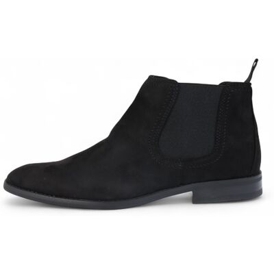 Infinity Leather Herren Chelsea Boots aus schwarzem Wildleder mit echtem Lederfutter zum Hineinschlüpfen Schwarz EU46 Infinity Leather Herren Chelsea Boots aus schwarzem Wildleder mit echtem Lederfutter zum Hineinschlüpfen Schwarz EU46