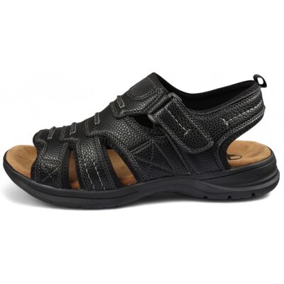 Infinity Leather Schwarze, leichte, lässige Sandalen für Herren mit offener Zehenpartie Schwarz EU41 Infinity Leather Schwarze, leichte, lässige Sandalen für Herren mit offener Zehenpartie Schwarz EU41