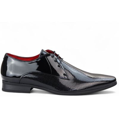 Infinity Leather Schwarze formelle Schnürschuhe mit spitzer Zehenpartie für Herren Schwarz EU40 Infinity Leather Schwarze formelle Schnürschuhe mit spitzer Zehenpartie für Herren Schwarz EU40