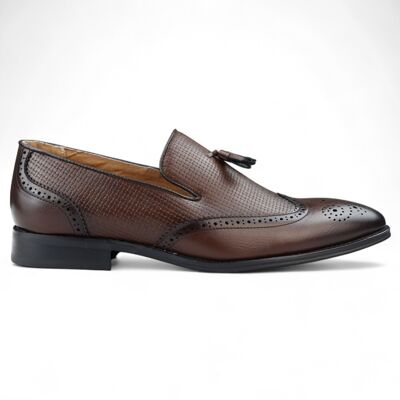 Infinity Leather Herren Mokassin Loafer mit Quaste, elegante Slip-On-Abendschuhe Braun EU41 Infinity Leather Herren Mokassin Loafer mit Quaste, elegante Slip-On-Abendschuhe Braun EU41