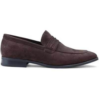 Infinity Leather Herren Mokassin Loafer aus braunem Wildleder, elegante Slipper Braun EU42 Infinity Leather Herren Mokassin Loafer aus braunem Wildleder, elegante Slipper Braun EU42