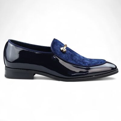 Infinity Leather Elegante blaue Slipper für Herren mit Lederfutter und Samt-Schlupfschuhen Blau EU40 Infinity Leather Elegante blaue Slipper für Herren mit Lederfutter und Samt-Schlupfschuhen Blau EU40