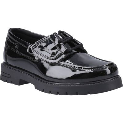 Hush Puppies Lucy Mädchenschwarze Bootsschuhe Aus Leder Schwarz EU 40,5 / UK 7 Hush Puppies Lucy Mädchenschwarze Bootsschuhe Aus Leder Schwarz EU 40,5 / UK 7