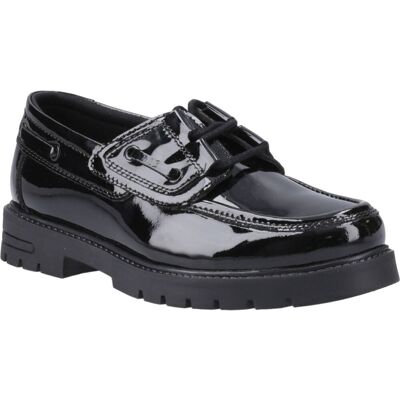 Hush Puppies Lucy Mädchenschwarze Bootsschuhe Aus Leder Schwarz EU 47.5 / UK 12 Hush Puppies Lucy Mädchenschwarze Bootsschuhe Aus Leder Schwarz EU 47.5 / UK 12