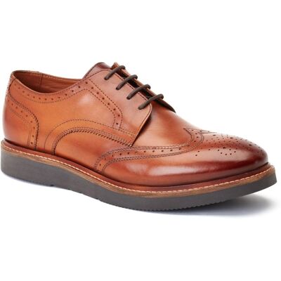 Base London Joe Leder Herren Brogues Schuhe in verbranntem Tan Bräunen EU 47.5 / UK 12 Base London Joe Leder Herren Brogues Schuhe in verbranntem Tan Bräunen EU 47.5 / UK 12