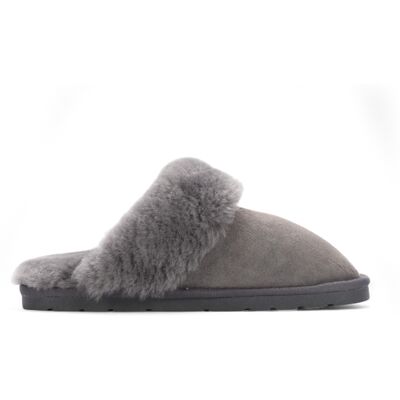 Infinity Leather Damen-Winterpantoffeln aus echtem Schaffell, grau, Wildleder – Luna Grau EU40 Infinity Leather Damen-Winterpantoffeln aus echtem Schaffell, grau, Wildleder – Luna Grau EU40