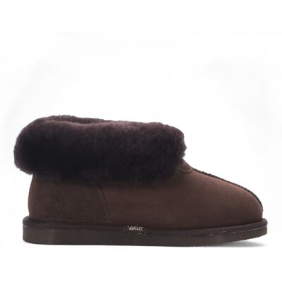 Infinity Leather Damen Winterstiefelette aus Schaffell-Wildleder in Braun zum Hineinschlüpfen - Glacier Braun EU 37 Infinity Leather Damen Winterstiefelette aus Schaffell-Wildleder in Braun zum Hineinschlüpfen - Glacier Braun EU 37